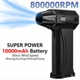 thumbnail image 3 of Soplador Superfuerte de 800.000 RPM, Turbocompresor Sin Escobillas, Seco, con Carga de 10.000 MAh, 300 G de Empuje, Herramienta de Limpieza para PC., 3 of 8