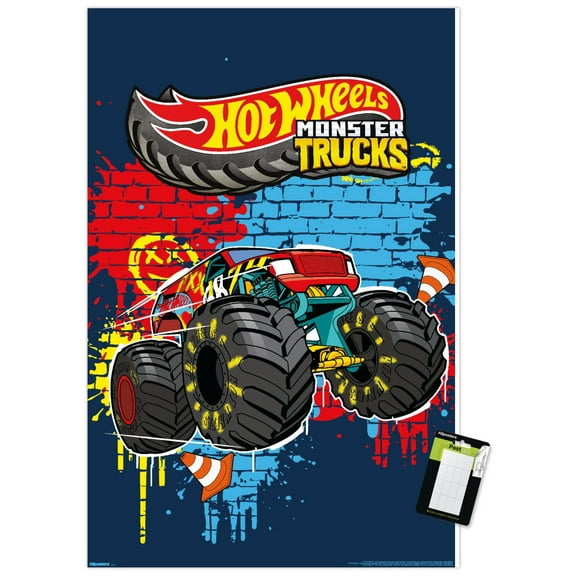 Mattel Hot Wheels - Monster Trucks Smash Wall Poster, 22.375" x 34"