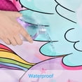 thumbnail image 3 of Juego de 4 cortinas de ducha para niños con diseño de unicornio, alfombrilla de espuma viscoelástica, alfombrillas de baño antideslizantes y tapa de inodoro, cortina de ducha impermeable de color, 3 of 6