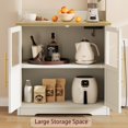 thumbnail image 5 of Yeshouse Bakers Rack with Storage and Power Hub - Versatile Microwave Oven Stand with Pantry Hutch and Thick Tabletop, 5 of 7