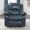 thumbnail image 2 of Comfort Pointe Clifton Faux Leather Glider Rocker Recliner, Midnight Blue, 2 of 23