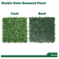 thumbnail image 3 of Grass Wall Panel 20'x20', 23Packs Artificial Greenery Wall Backdrop Faux Fence Privacy Screen Fake Hedge Topiary Boxwood Décor for Indoor Outdoor, Milan, 3 of 8