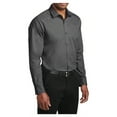 thumbnail image 4 of Mens Slim Fit Long Sleeve Carefree Cotton/Polyester Poplin Shirt Graphite X-Small, 4 of 6