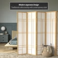 thumbnail image 2 of Red Lantern 6 ft. Tall Eudes Shoji Screen - Natural - 5 Panels, 2 of 6