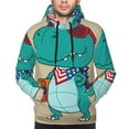 thumbnail image 4 of Bingfone Cool Dino Playing Skateboard Men'S Drawstring Hoodie Long Sleeve Pocket Sweatshirts-Small, 4 of 9