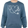 thumbnail image 2 of Nurse Life Heart Sweatshirt Unisex 3X-Large Indigo Blue, 2 of 5