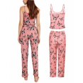 thumbnail image 6 of Gkeoshab Womens Pajama Sets Women's 2026 Summer Ribbed Two Piece Loungewear Heart Print Cami Top & Wide Leg Pants Set Casual Comfortable Outfit, 6 of 8