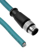 Alvin's Cables M12 A-Code 8 Pin Male to Open End Power I/O Cable Cat6a High-Flex Shielded for Cognex Keyence Basler Industrial Automation Fieldbus Module 3.3ft, Green