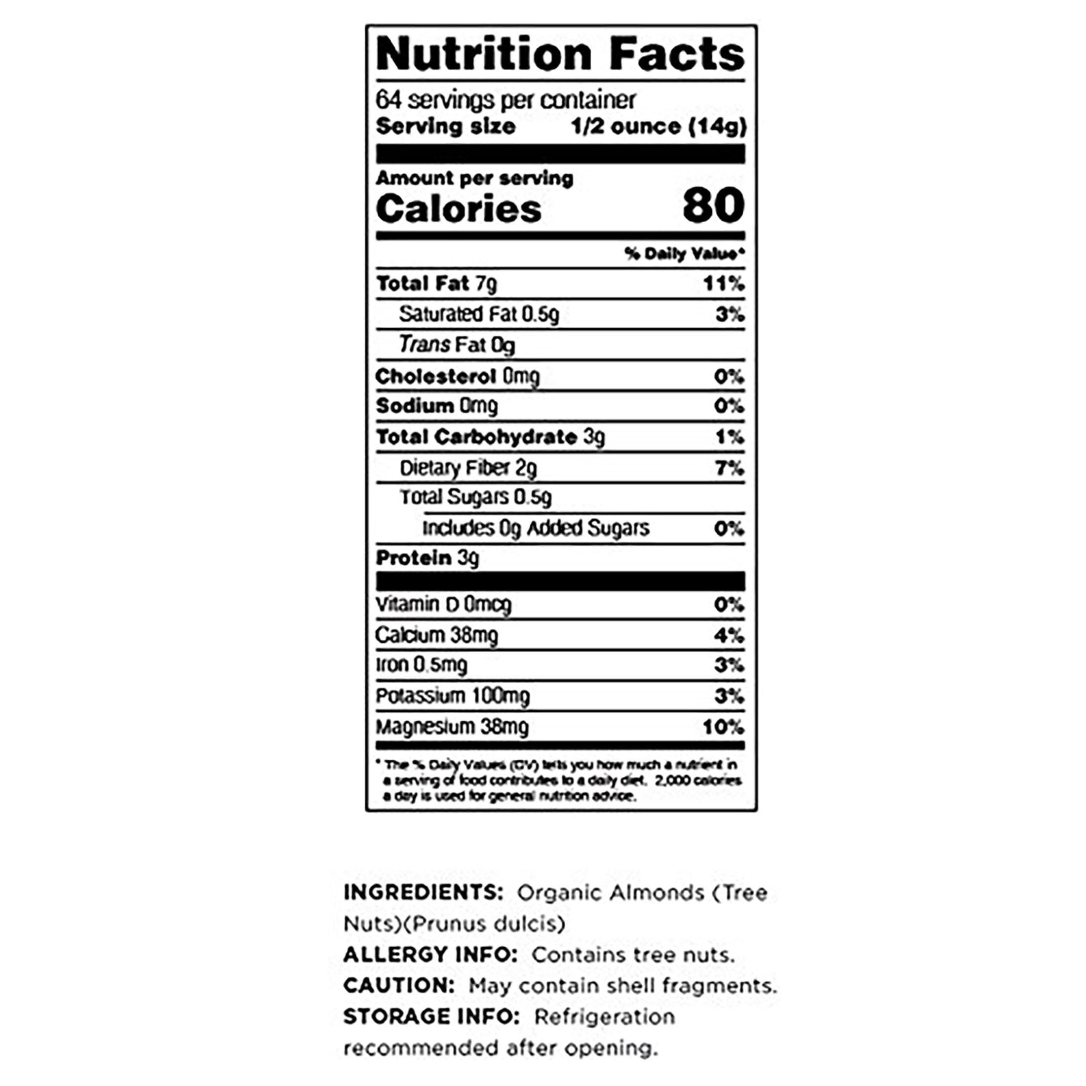 Terrasoul Superfoods Organic Raw Unpasteurized Almonds (Mylk Grade), 6 Lbs (2 Lbs 3-Pack)