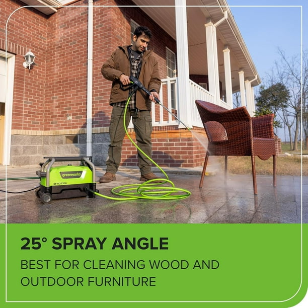 Greenworks 2100 PSI Portable Pressure Washer with Wheels +