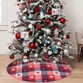 thumbnail image 5 of Yiaed Heart Plaid Print Christmas Tree Skirt , Tree SkirtsTree Mat for Christmas Winter Holiday Indoor Decorations-30", 5 of 7