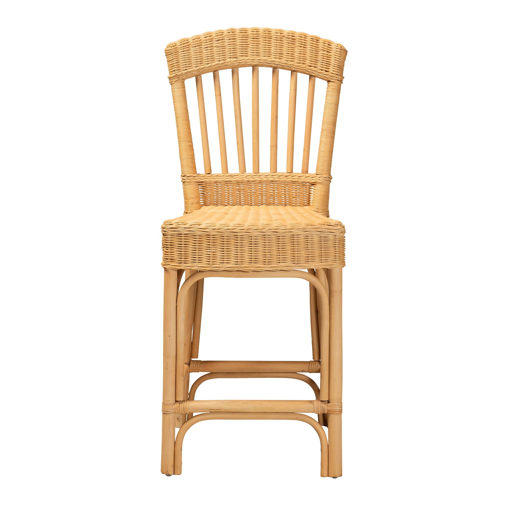 bali & pari Barito Modern Bohemian Natural Rattan Counter Stool
