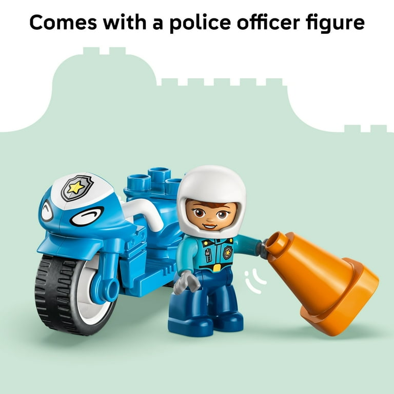 LEGO DUPLO Town Blue Police Motorcycle Building Toy for Toddlers
