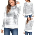 thumbnail image 2 of Fesfesfes Women Hooded Casual Sweatshirts Long Sleeve Fall Hoodie Stripes Hoodie Tops Shirt Bouse Plus Size $10, 2 of 5