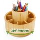 thumbnail image 1 of Portalápices giratorio de bambú, organizador de artículos de arte para escritorio de oficina, caja de madera para guardar bolígrafos de escritorio, organizador de lápices de colores, almacenamiento de, 1 of 5