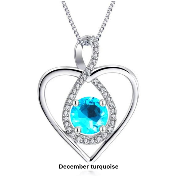 LINXIQIN Women Eternal Heart S925 Sterling Silver Double Layer Necklace Pendant Clavicle Chain