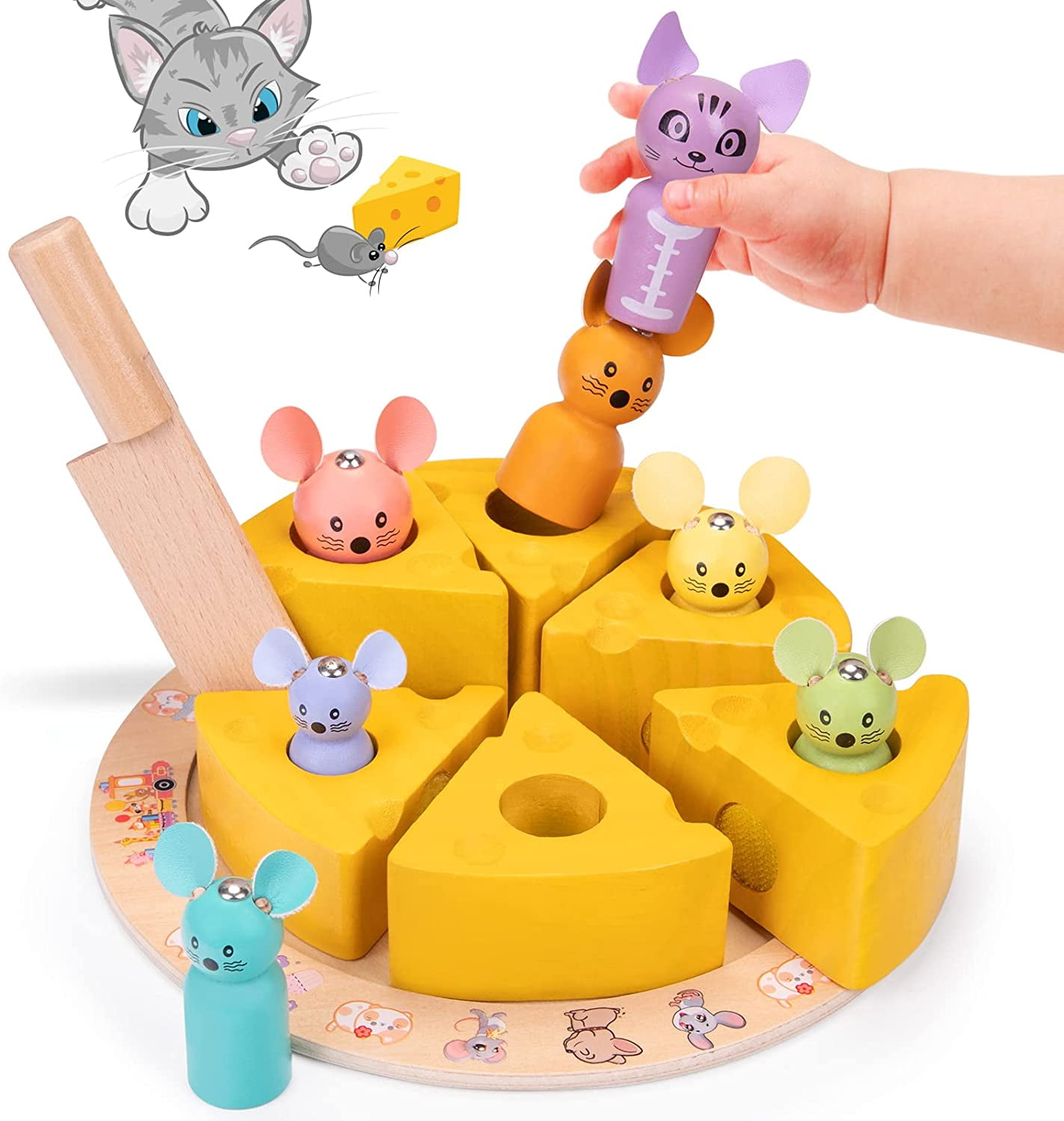 Wooden Toys for Baby 12 Months , Toddler Montessori Toys for 1 2 3