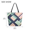 thumbnail image 5 of FORMRS Womens Canvas Tote Bag with Zipper Inner Pocket Shoulder Handbag, Isometric Pink, 5 of 7