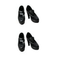 thumbnail image 3 of Dalazy Chaussures de Poupée Talons Hauts Élégants Accessoires pour Poupée 1/6 Fille Noir 2Set, 3 of 6