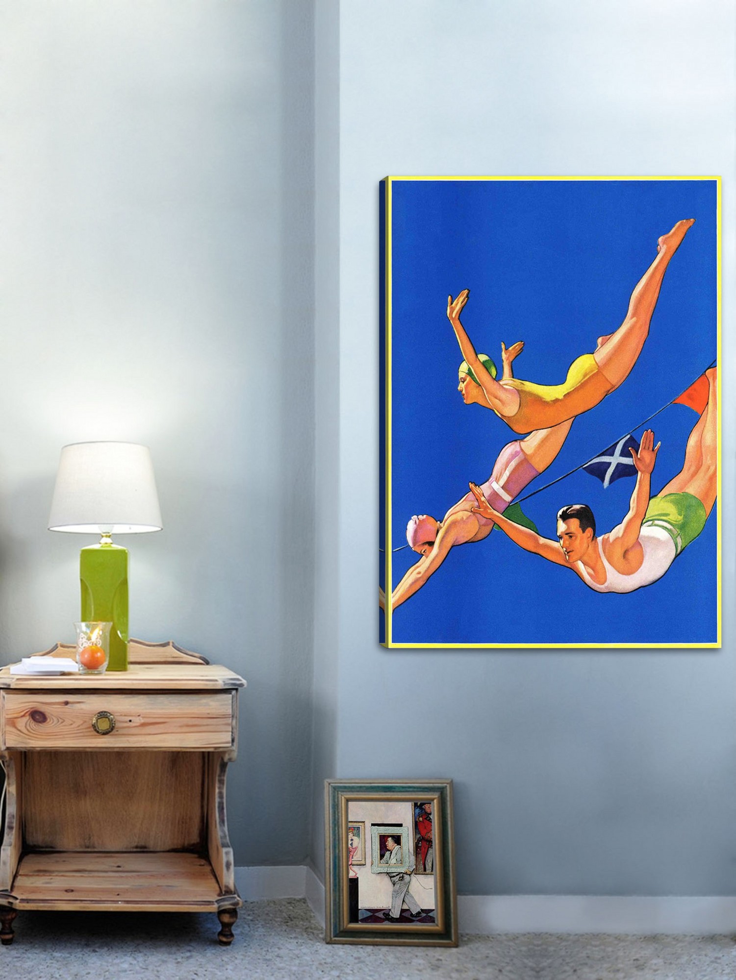 Marmont Hill Diving Women and Man by John Newton Howitt Painting Print on Canvas