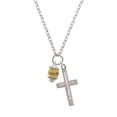 thumbnail image 2 of Delight Jewelry Two-tone Love Forever Spinner Be Strong and Courageous Engraved Cross Zoey Necklace, 28", 2 of 4