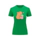 thumbnail image 2 of Playera Blusa De Capybara Tomando Refresco Ropa Divertida Para Mujer Capibara Color Verde Talla Chica Marca Emil SaEs, 2 of 4