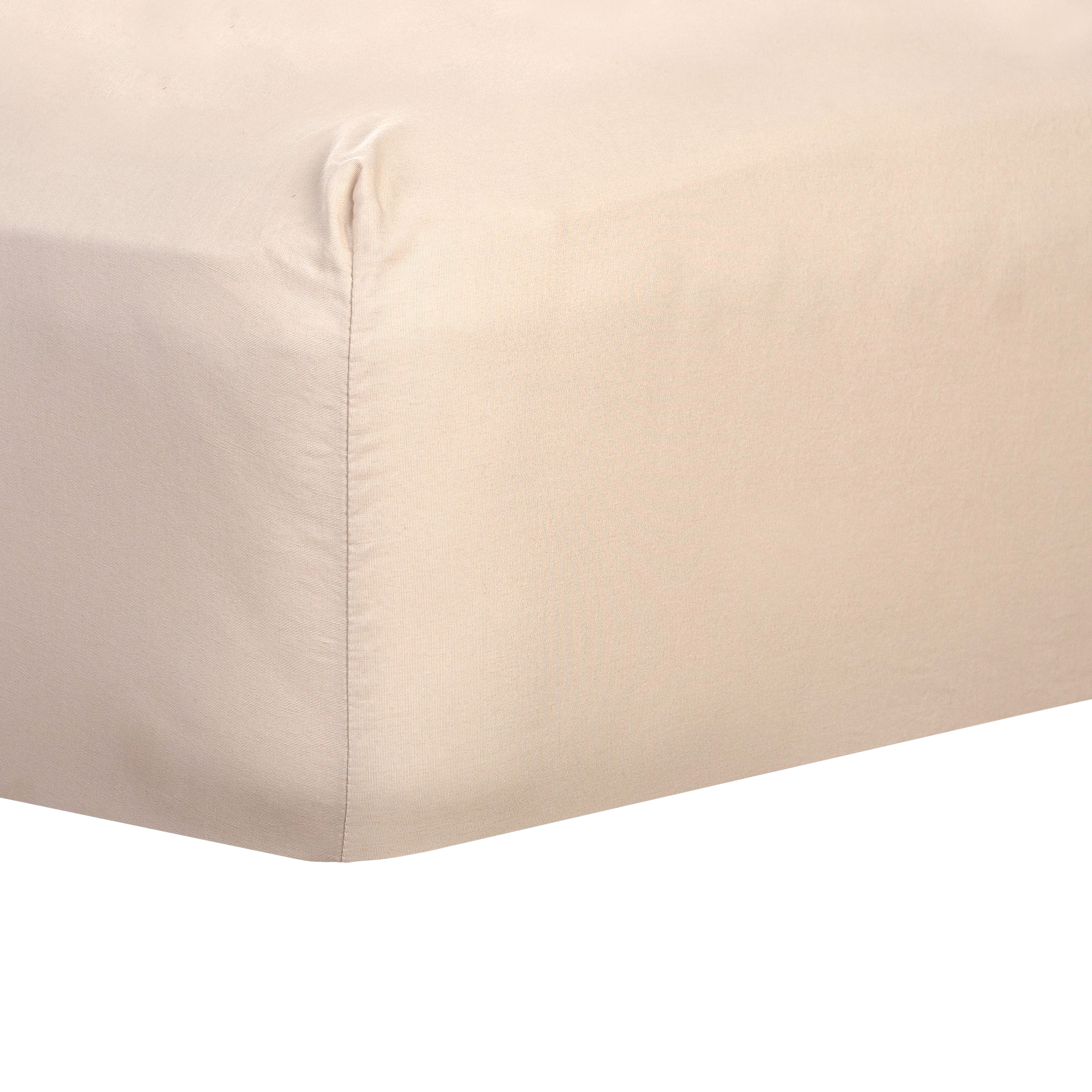 Better Homes & Gardens Washed Cotton Percale 300 Thread Count Sheet Set, King, Beige