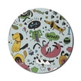 thumbnail image 1 of Cartoon Mouse Pad for Computers, Continuous Dog Lover Pattern with Colorful Funny Playful Puppies, Round Non-Slip Thick Rubber Modern Gaming Mousepad, 8" Round, Multicolor, by Ambesonne, 1 of 2