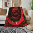 thumbnail image 3 of Red Rose Throw Blanket Ultra Soft Warm All Season Rose Decorative Fleece Blankets for Bed Chair Car Sofa Couch Bedroom 50"X60", 3 of 6