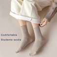 thumbnail image 4 of 6 Pairs Of Comfortable Casual Cotton Long Socks For Women, Solid Color Stretch Athletic Socks For Girls And Students_s, 4 of 5
