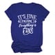 thumbnail image 1 of Camiseta de mujer de gran tamaño, informal, de verano, con estampado de letras blancas, manga corta y estilo vintage azul, 1 of 3