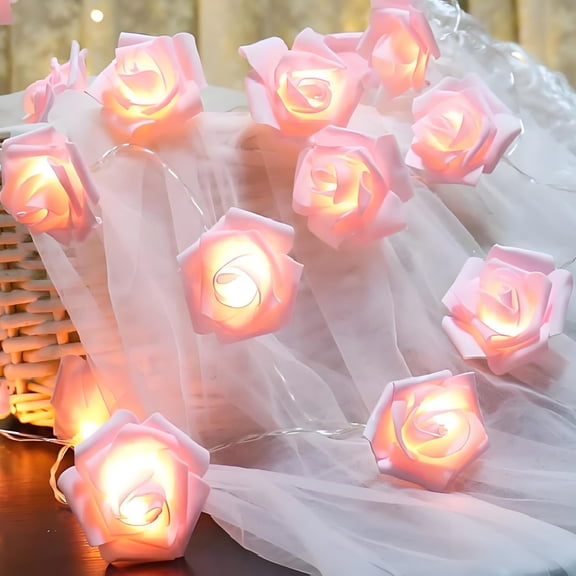 GFHFHITJ Valentines Day String Light, LED Flower String Light Battery Operated Indoor 20Ft Flower Fairy Lights for Wedding Home Party Birthday Festival Valentines Day Decor