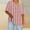 Pink, variant on QUNYINEY Shirts for Women V Neck Short Sleeve Striped Casual Tops Loose Plus Size Pullover T-Shirts