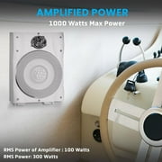 Lanzar Waterproof 1000W Slim Marine Subwoofer, 3 in, White