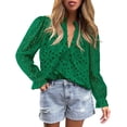 thumbnail image 1 of Blusa PRETTYGARDEN para Mujer con Escote en V y Encaje Calado XXL, 1 of 7