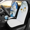 thumbnail image 2 of ZHANZZK Set of 2 Car Seat Covers Flowers Butterfly Blue Hydrangeas White Irises Universal Auto Front Seats Protector Fits for Car,SUV Sedan,Truck, 2 of 4