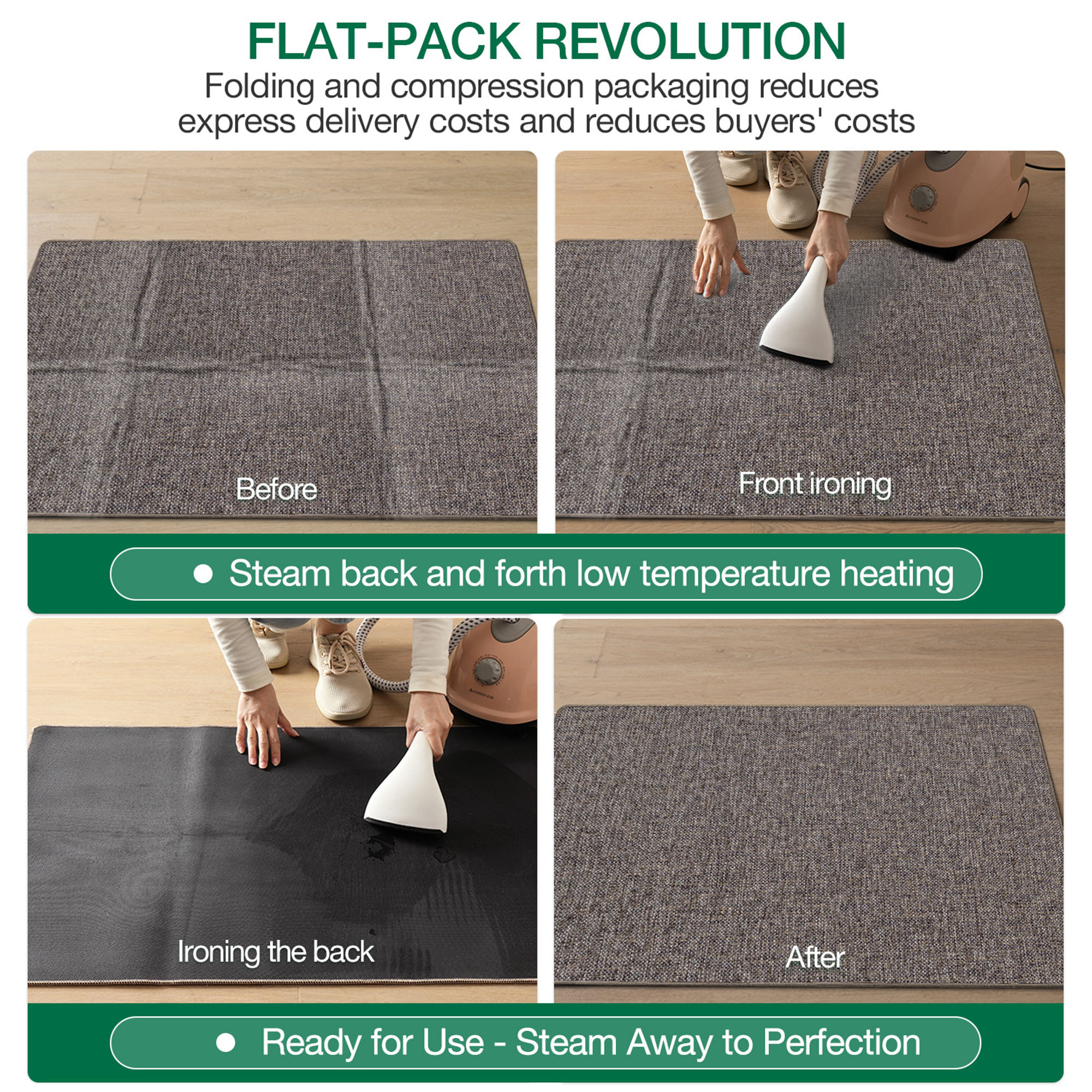 FRABE Ultra Thin Door Mat for Entryway, Low Profile Non Slip Rubber Backing Indoor Doormat, Easy Clean Welcome Entrance Mat for Inside House, Patio, Brown 20"x32"