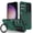 Darkgreen, variant on Phone Case for Samsung Galaxy S24 FE with Sliding Camera Cover, Hand Grip Anti Slip Design Kickstand Ring Holder Hybrid Magnetic Wireless Charging Phone Cover for S24 FE - White+Pink