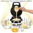 thumbnail image 2 of Moss & Stone White Belgian Waffle Maker, Electric Waffle Machine, Non-Stick Grids, Temperature Control, Round Waffle, 2 of 6