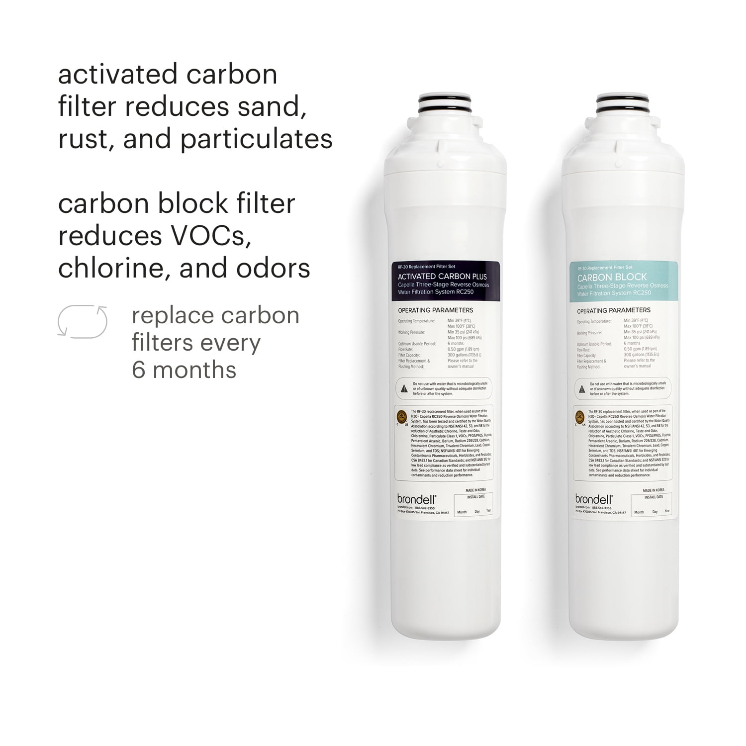 Brondell H2O+ Capella RC250 Reverse Osmosis Super Eco-Efficient Water Filtration System