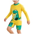 thumbnail image 3 of dmqupv Infant Bathing Suit Boy Baby Boys Swimsuit Toddler One Piece Bathing Suit Long Sleeve Rash Guard Swimwear Sunsuit Yellow,2-3 Years, 3 of 9