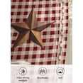 thumbnail image 6 of Sheer Curtains 63 Inch Length, Brown Western Texas Star Vintage Semi Sheer Curtains Light Filtering Window Treatment, Rustic Farmhouse Red Plaid Privacy Voile Drapes for Living Room 52x63 Inch, 6 of 7