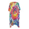 thumbnail image 2 of HELLHERO Lightweight Bathing Suit Cover Up for Summer Polyester Casual Womens Beach Coverups Kimono Cardigan Cover Up Colorful Tie Dye Patterns, 2 of 6