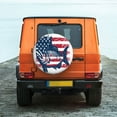 thumbnail image 6 of Sikiie bass fish with the USA flag Print PVC Leather Spare Tire Wheel Cover Spare Tire Cover, for Car Truck SUV Camper Trailer Universal Fit-16 inch, 6 of 6