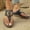 Blue, variant on Summer Slip-On Sandals for Women Wide Feet Plus Size Casual Beach Leisure Round Toe Flip Flops Thick Bottom Wedge Heels