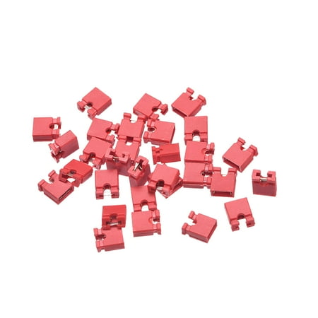UPC: 0758544197181 | 30pcs 2.54mm Standard Pin Header Jumper Cap Short Circuit Connection Cap Mini Micro Jumper Bridge Plug Red