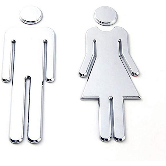 nipocaio Mirrwin Toilet Signs Male Female Toilet Male Female Signs WC Pictogram Door Sign 2 Pieces Adhesive WC Stickers for Toilet Door Public Restaurant Hotel Cafeteria