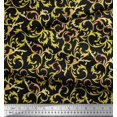 thumbnail image 3 of Soimoi Black Cotton Duck Fabric Artistic Leaves Print Fabric by the Yard 42 Inch Wide, 3 of 3