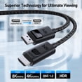 thumbnail image 2 of Cable Matters Cable DisplayPort a HDMI 2.1 8K de 1,8 m, 2 of 7