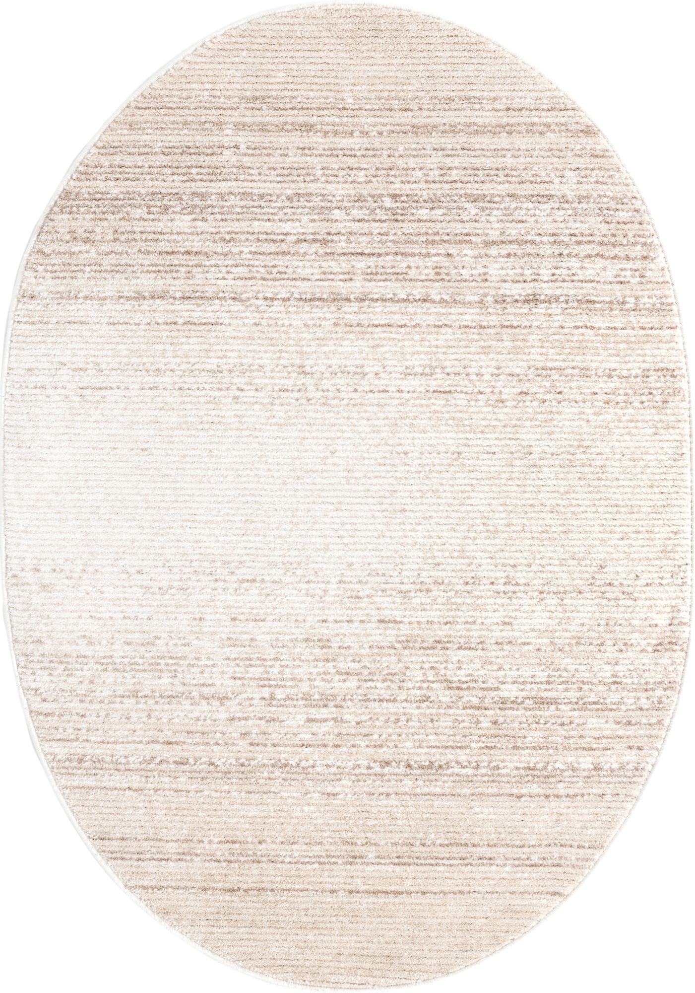 Rugs.com Gemstone Collection Rug – 4' x 6' Oval Ivory Medium Rug Perfect For Living Rooms, Large Dining Rooms, Open Floorplans